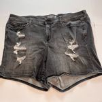 Torrid Light Black Denim Mid Rise Stretch Ripped Jean Shorts Size 24 Photo 3