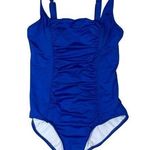 CleanWater Ruched Swimsuit Cobalt Blue One Piece Bathing Suit XL Extra Large Photo 0