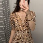 Faithfull the Brand Marie Louise Midi Dress Medium Wyldie Tiger Animal Print Photo 8