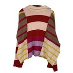 Love Riche  Colorful V-Neck Knitted Boho Slouchy Cropped Striped Sweater Large Photo 2