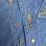 Vtg Y2K Gabby & Claudia Blue Denim Rhinestone Embellished Zip Up Jacket XL Photo 3