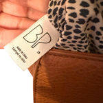 BP . Cognac Faux Leather Crossbody Saddle Bag w/ Animal Print Lining Photo 4