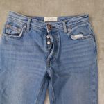 We The Free  People Mid Rise Button Fly Jeans Distressed Light Wash‎ Size 24 Photo 1