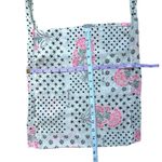 Free People  White Pink Floral Cotton Beach Tote Bag Photo 2