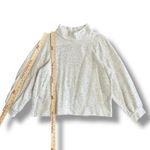 Madewell  MWL Mock Neck Gray Speckled Fleece Sweatshirt Size Large Photo 3