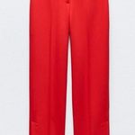 ZARA NWT red side split hem trouser pants Photo 0