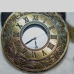 Source Unknown Antique Style Brass Tone Etched Pendant Pocket Watch Link Chain Working Necklace Photo 1