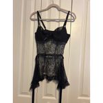 Black Lace Corset Bustier Babydoll Lingerie Top Adjustable Straps Size undefined Photo 1