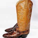 Dan Post Vintage  Genuine Teju Lizard Exotic Leather Cowboy Western Boots Brown 6 Photo 2