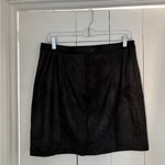 Free People  Black Faux Suede Mini Skirt Size L Photo 2