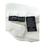 Elementz  Women's White Linen Blend Cropped Pants with Eyelet‎ Detail Size M Photo 4