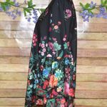 Investments Ladies XL Black Floral Long Bell Sleeve Tunic Blouse Top V-Neck Photo 4