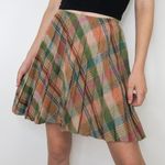 Vintage 60s Pleated Plaid Schoolgirl Mini Skirt Size XS Photo 0