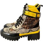 Cape Robbin Future Wave Combat Boots Sz 9 Snake Skin Chunky Sole Futuristic Moto Photo 0