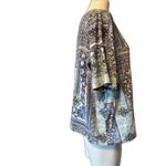 Chico's Chico’s Mosaic Patchwork Patterned Top Blue Yellow 3 16 XL Photo 2