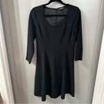 Theory Dress Scoop Neck 3/4 Sleeve Beyao Modern Crepe Size 8 Photo 2