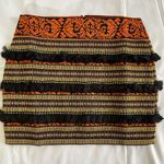English Rose New Frayed Fringe Embroidered Striped Bandage Mini Skirt Photo 3