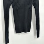 H&M Mockenck Ribbed Knit Sweater Fitted Long Sleeve Black Women's Small Photo 3