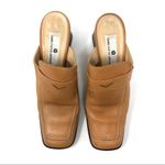 Saks 5th Avenue SAKS FIFTH AVENUE tan leather loafer mules, made in Italy, size 8.5 Photo 4