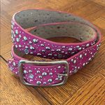 Y2K Pink suede, studded, leather belt Photo 0