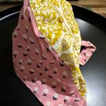 Floral Pink and Yellow Fabric Nurse Hat Bouffant Cap (850) Photo 1
