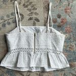 Lilly Pulitzer Jan Eyelet Peplum Crop Top White New Size 8 Photo 3