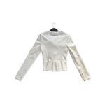 Herve Leger  Jacket, NWOT, Ruffle White Jacket Blazer Photo 3