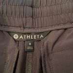 Athleta Linen blend charcoal Black Athletic Shorts Elastic Waist size 6 Photo 2