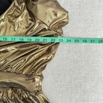 Torrid Top Liquid Shine Peplum Blouse Sz 18/20 Gold Metallic Party New Photo 9