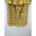 Poema Yellow Lace Floral Off Should Tunic Top Mini Dress Layered Women Small/Med Photo 2