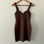 Abercrombie & Fitch Ponte Knit Mini Dress Sweetheart Neckline Tank Brown Sz XS Photo 3