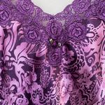 VTG Sophia by Delicates Women's Medium Satin Lace Floral Slip Dress Nightgown Purple Photo 6
