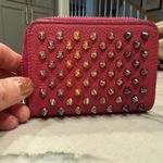 Christian Louboutin spike panettone coin purse pink and red Photo 0