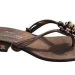 Donald Pliner Bronze Metallic Leather Shoe Sandal New Chunky Stones $285 NIB Brown Size 5.5 Photo 1