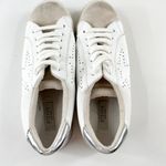 Steve Madden Rezza Leather Round Toe Low Top Casual Shoes White Silver 8.5 Photo 4
