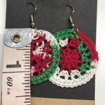 Crochet circle dangle earrings handmade MunandMe Photo 4
