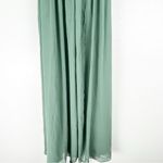 Azazie Eucalyptus A-Line V-Neck Pleated Front Split Chiffon Dress Size A0 Photo 12