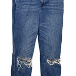 Good American  Raw Hem Distressed Jeans Medium Wash Size 6 26 Straight Leg Photo 0