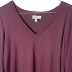 Lucky Brand Women’s Size S V-Neck Tunic Long Sleeves Pullover Light Sweater Wine Photo 2