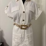 Pastels Brand Cream color Romper as skort (shorts under skirt) *Includes Belt. White Photo 0