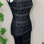 Windsor  Black Lace Crochet Swim Coverup Dress New Photo 0