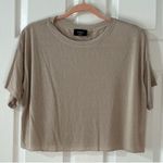 VICI Beige tan sheer cropped t shirt large Photo 0