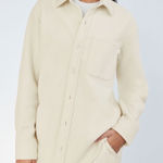 TNA | Women's Oversized Fleece Button Up Polar Shirt Jacket, Whisper White, XL Photo 0