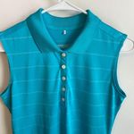 Nike Golf Turquoise Striped Tour Performance Collared Tank Top Photo 6