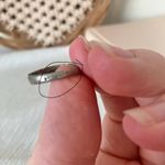 Silver Black Zebra Stripe Neutral Ring Band “Bindi” Twisted Masculine Grunge Jewelry Photo 8