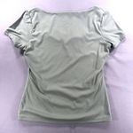 Pumiey Womens Sweetheart Neck Short Sleeve Top Light Sage Soft Knit Small Green Photo 3