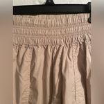 Aerie NWT  100% cotton lightweight khaki cargo pants, elastic waist, pockets; S Photo 3