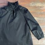 Tuckernuck Ruffle Neck Black Bouvier Classic Old Money Preppy Blouse Sz L 🧡🎀 Photo 11