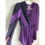 Vintage 70s Disco Nightclub Dress Purple Size small Sparkle Statement Style USA Photo 4