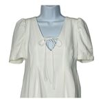 Line and Dot  Day Break Puff Sleeve White Mini‎ Dress Tie Front Size Small NWT Photo 2